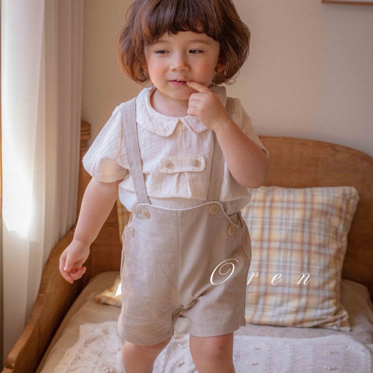 Oren 套裝（襯衫+背帶褲）